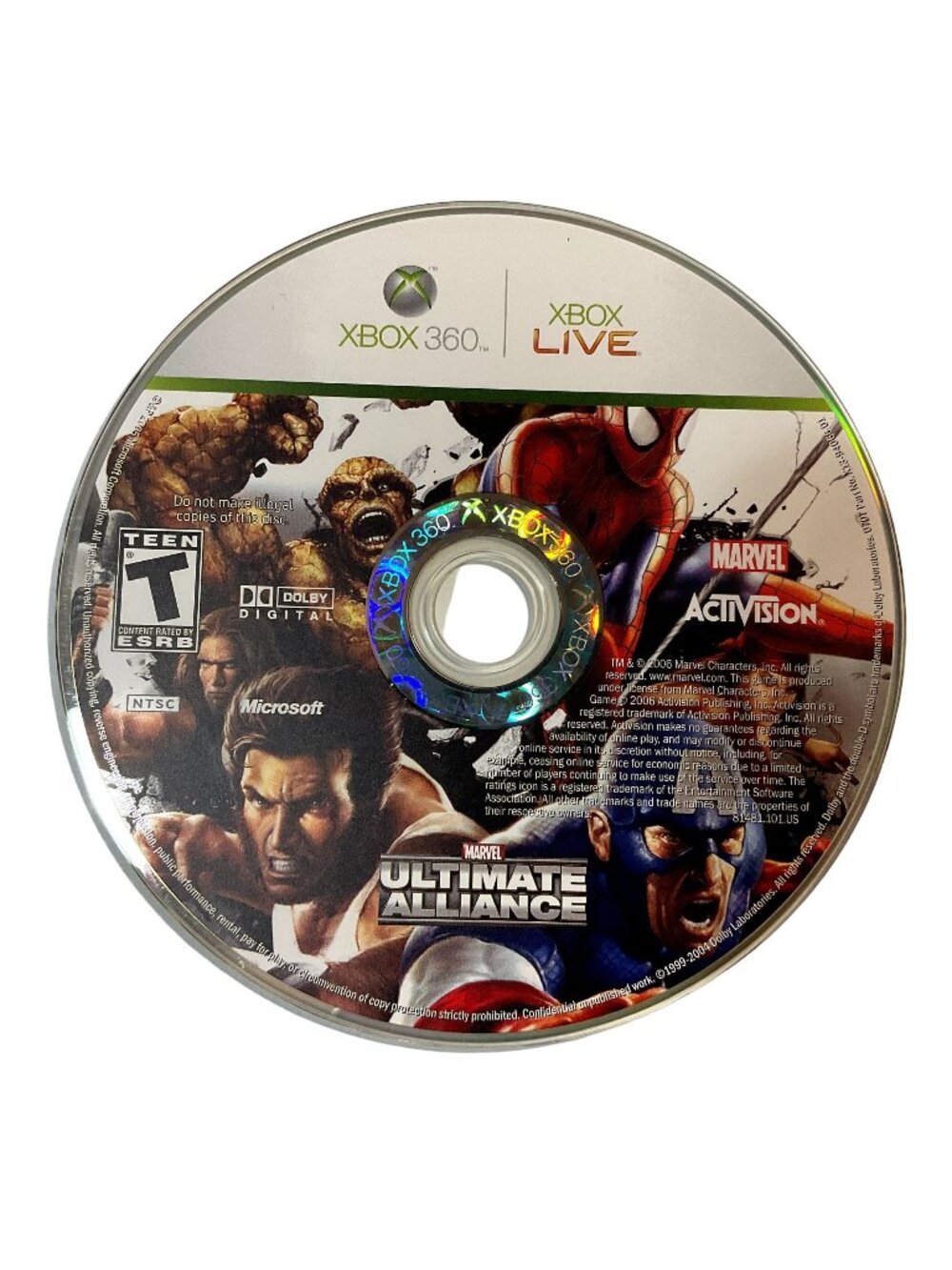 Xbox 360 Marvel Ultimate Alliance Activision Disc Only Untested No Box